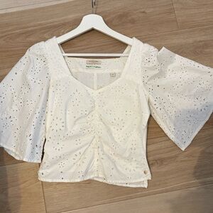 Scotch & Soda Cream Eyelet Blouse 

Like new